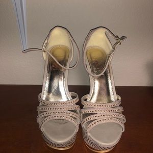Nude studded heels